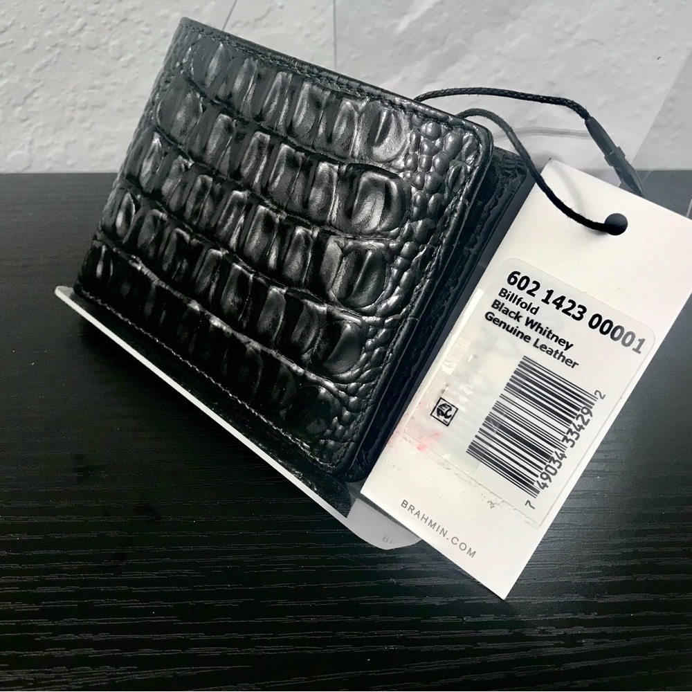 Brahmin BLACK WHITNEY (MELBOURNE) Billfold Wallet NWT